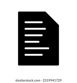 Vector icon of a piece of paper, symbol of a flat design document file.