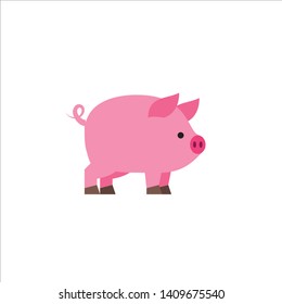vector of icon pig flat
