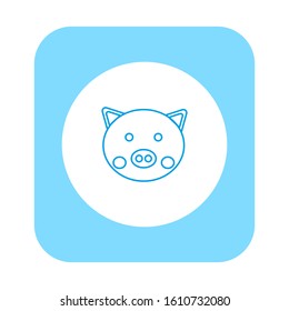 vector icon of piggy face formed with simple shapes