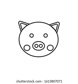 vector icon of piggy face formed with simple shapes