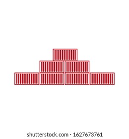 vector icon, pile of transport containers