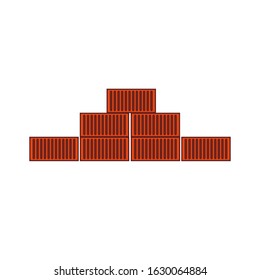 vector icon, pile of transport containers