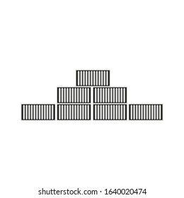 vector icon, pile of transport containers