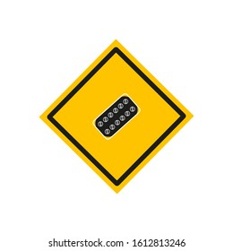 vector icon of pills with simple shapes