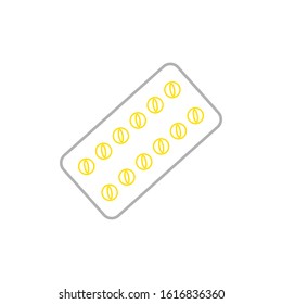 vector icon of pills with simple shapes