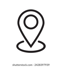Vector icon pin, Location isolated symbol icon