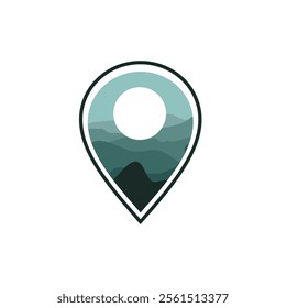 Vector Icon Pin on map. Location sign symbol. Maps signs green gradient colors.