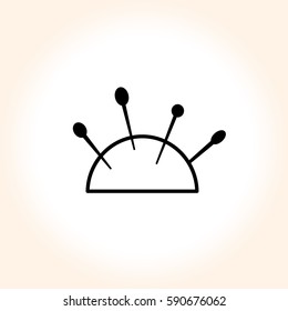 Vector icon pincushion. Pincushion logo. 