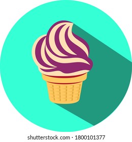 Vector icon with pink ice cream. Cute vector icon. Cake icon. Birthday icon. Celebration sign. Vector sign/symbol. Vector illustration.