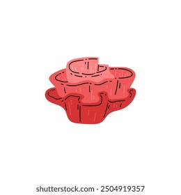 Vector icon of a pink tropical corolla. Aquatic plants forming a living ecosystem are isolated on a white background. Ideal for marine graphics and design