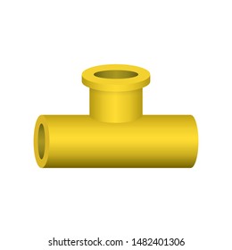 Vector icon of pipe fitting for plumbing and piping work.