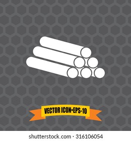 Vector Icon of Pipe on Dark Gray Background. Eps.10.