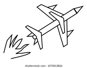 vector icon a plane.background white.black line.use as logo.