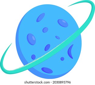 vector icon planet saturn blue color