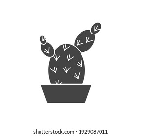 Vector icon plant cactus succulent. Perennial on white isolated background.