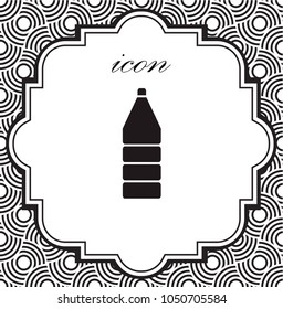 Vector icon of a plastic bottle on a geometric background of eps