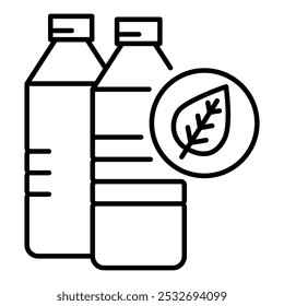 Vector icon of Plastic Free. This icon illustrates a plastic bottle with a no-plastic symbol, promoting plastic-free lifestyles and eco-friendly practices. Ideal for environmental awareness and sustai