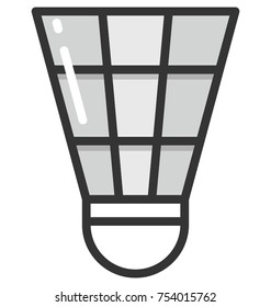 Vector icon of a plastic made shuttlecock