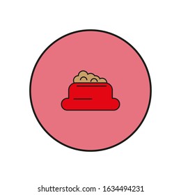 vector icon, plate with dog food