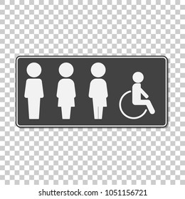Vector Icon Plate Gender Neutral Toilet.