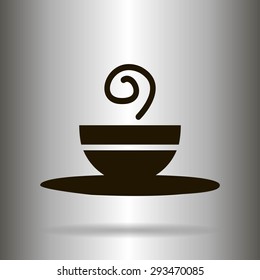 Vector icon of the plate for soup