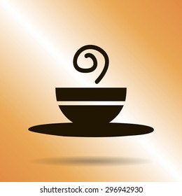 Vector icon of the plate for soup