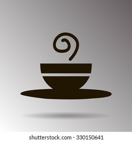 Vector icon of the plate for soup