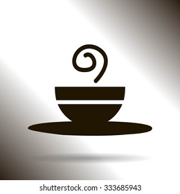 Vector icon of the plate for soup