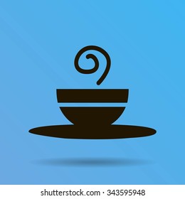 Vector icon of the plate for soup