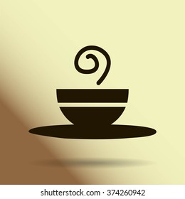 Vector icon of the plate for soup