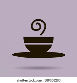Vector icon of the plate for soup