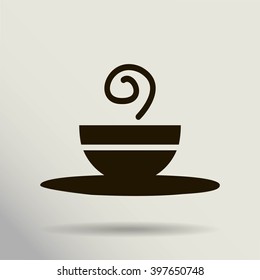 Vector icon of the plate for soup