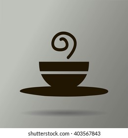 Vector icon of the plate for soup
