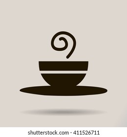 Vector icon of the plate for soup
