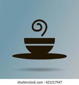 Vector icon of the plate for soup