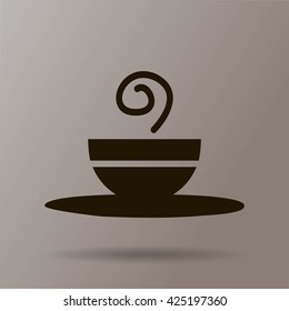 Vector icon of the plate for soup