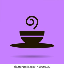 Vector icon of the plate for soup