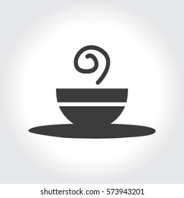 Vector icon of the plate for soup