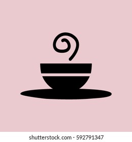 Vector icon of the plate for soup