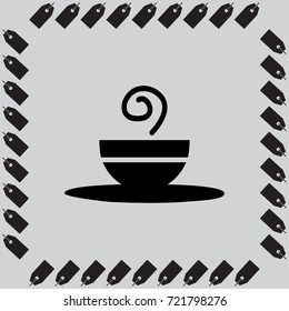 Vector icon of the plate for soup