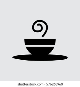 Vector icon of the plate for soup or cup of tea