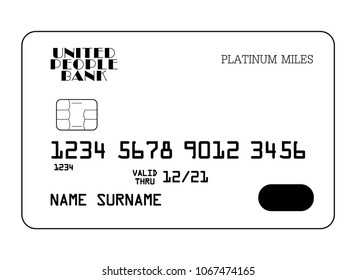 Vector icon of platinum miles bank card front
