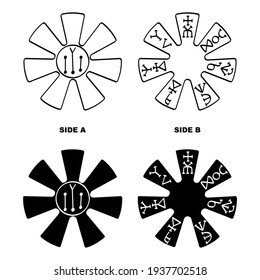 vector icon with The Pliska Rosette medieval Bulgarian symbol for your project