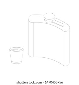 vector icon with pocket bottle