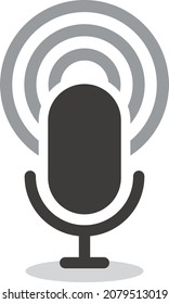 Vector icon of podcast microphone. Speech dissemination.