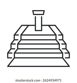 Vector icon of podium with steps and carpet for debate, lecture or presentation