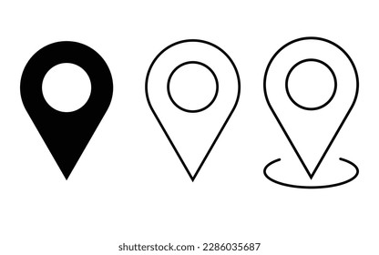 vector icon of point of location. set of location icon vector