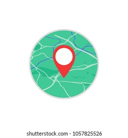 Vector icon. A point on the map. City map