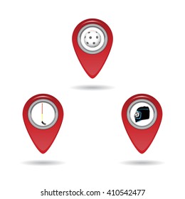 Vector icon pointer location on the floorball equipment