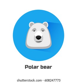 Vector icon polar bear, flat design